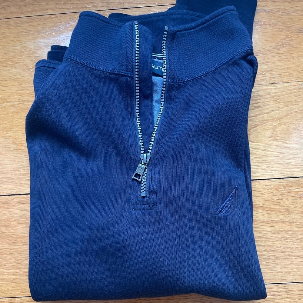 Nautica Navy Blue Quarter-Zip Sweater
